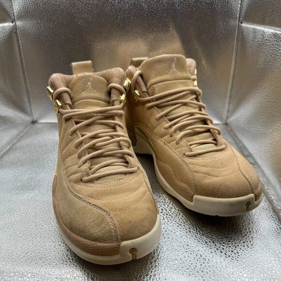 Size‎ 8.5 Nike Air Jordan 12 XII Womens Vachetta Tan Gold Sail Shoes AO6068-203 - Picture 3 of 12